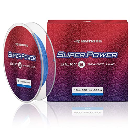KastKing Superpower Silky8 Braided Fishing Line, Blue, 8 Strand, 80LB, 150Yds