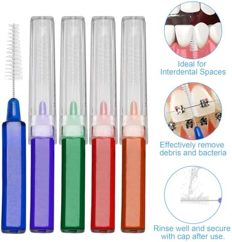 Interdental Brush- Advanced Brush for Braces, Oral Teeth Cleaning, Dental Disposable Soft Flossing Brushpicks Removes Plaque, Tapered Head Reach Both Small Tight Gaps and Wide Spaces (100 Pcs)