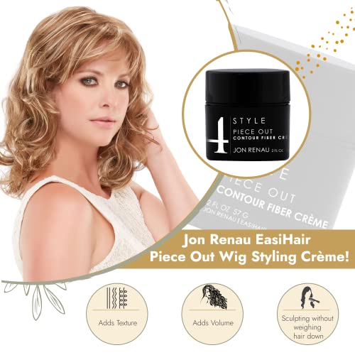 Jon Renau Piece Out Contour Fiber Crème – Wig Styling Cream for Synthetic, Heat-Friendly & Human Hair, 2 Ounces