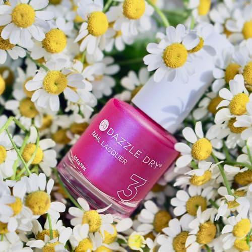 Dazzle Dry Nail Lacquer (Step 3) - Beloved - A bright hot pink shimmer with a subtle blue flash effect. Semi-sheer shimmer. (0.5 fl oz)