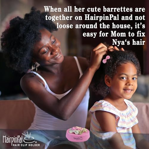 HairpinPal Magnetic Bobby Pin Holder - Easy Hair Clip and Pin Collector - Manage Hair Clips - Barrettes - Bobbi Pins - Keeps Rooms Tidy - Ideal for Travel - Raspberry Mauve - Made in the USA