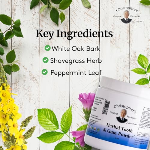 Christopher's Original Formulas Herbal Tooth & Gum Powder | Natural Oral Care Powder | Plant-Based Alternative to Toothpaste