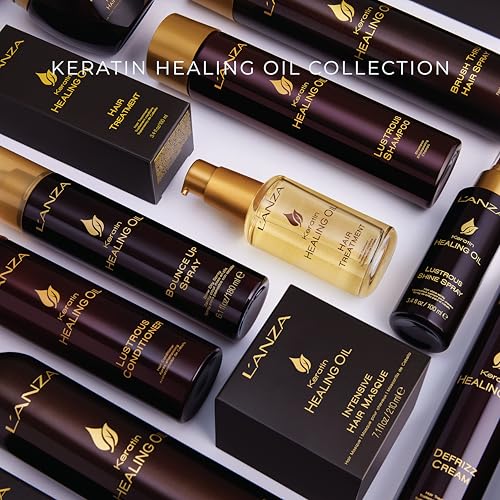 L'ANZA Keratin Healing Oil Lustrous Conditioner, Deep Conditioner for Dry Damaged Hair, Boosts Shine, Strength and Hair Health, Repair Damage and Prevent Frizz, Sulfate Free, Cruelty Free
