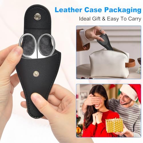 Curved Cuticle Scissors - Professional Stainless Steel Beauty Scissors - Sharp Small - Precise Pointed Tip - for Manicure, Eyebrows, Eyelash, hair