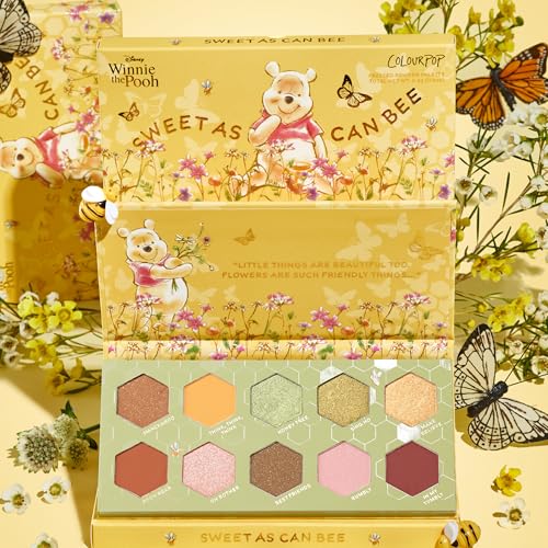 ColourPop x Winnie the Pooh Sweet As Can Bee Eyeshadow Palette - Honey Tone Eye Makeup Palette with Metallic, Matte & Matte Sparkle Finishes - High-Pigment Formula (0.4 oz)