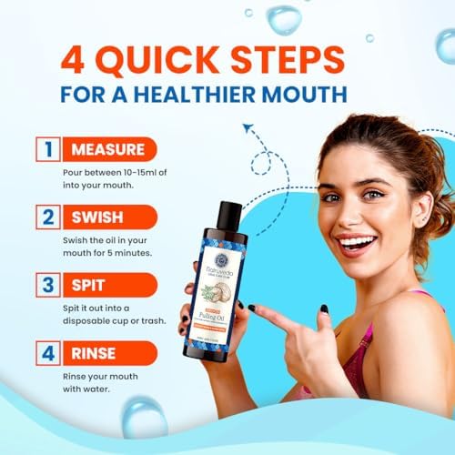 Coconut Oil Pulling Mouthwash – 20 oz (Pack of 2), Extra Virgin Coconut Oil, Mint Fresh, Oil Pulling for Teeth, Natural Mouthwash, Teeth Whitening, Oral Rinse, Ayurvedic Pulling Oil