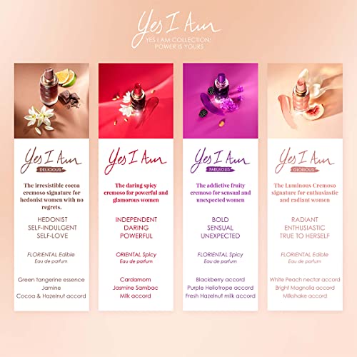 Cacharel Yes I Am Delicious Eau de Parfum Spray Perfume for Women - Green Mandarin, Jasmin Hazelnut & Chocolate Milk Accord Fragrance