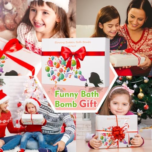 Bubble Bath Bombs for Kids, 6-Pack Natural, Organic Kids Bath Bombs with Essential Oils for Sensitive Skin, Bubble Play for Boys & Girls, Stress Relief Self Care Kit, Home SPA Gift Set