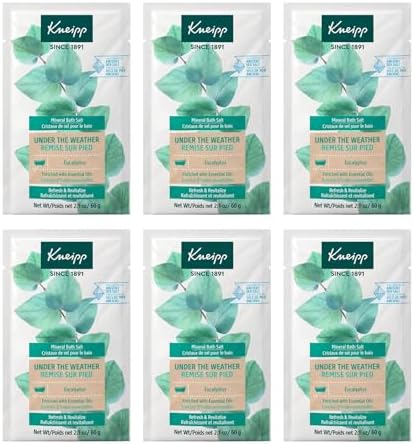 Kneipp Under The Weather Eucalyptus Mineral Bath Salt Mini - 2.12 oz, Pack of 6 - Promotes Respiratory Wellness & Relaxation - 17.6 oz - Up to 6 Baths