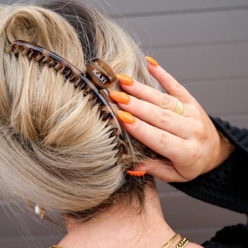 KAXI The ORIGINAL Hold Everything Hair Claw - Perfect for Thick & Thin Hair Straight, Wavy & Curly, Strong Clip With 52 teeth & Many Colors to Choose (Light Tortoise)