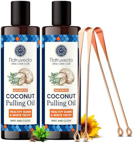 Coconut Oil Pulling Mouthwash – 20 oz (Pack of 2), Extra Virgin Coconut Oil, Mint Fresh, Oil Pulling for Teeth, Natural Mouthwash, Teeth Whitening, Oral Rinse, Ayurvedic Pulling Oil