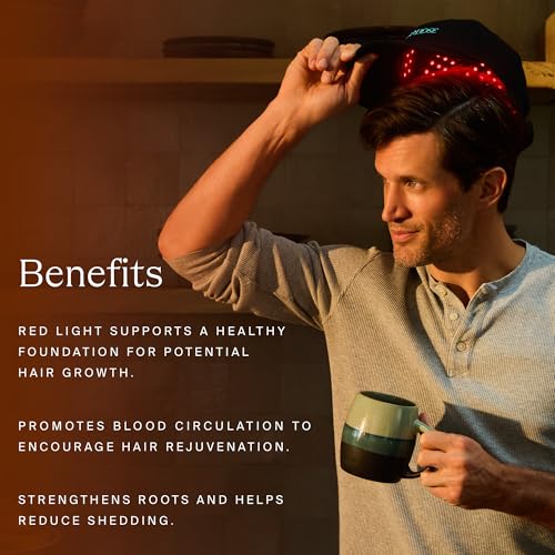 HigherDOSE Red Light Therapy Hat for Hair Growth - Reduce Hair Loss & Shedding - Targeted Infrared Red Light Therapy to Support Scalp Health