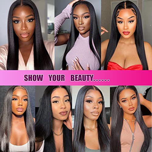 Hd Closure 5x5 Straight Closure 5x5 Transparent Lace Closure 12A Virgin Remy Human Hair Frontal Closure Pre Plucked With Baby Hair Natural Black Color(14inch)