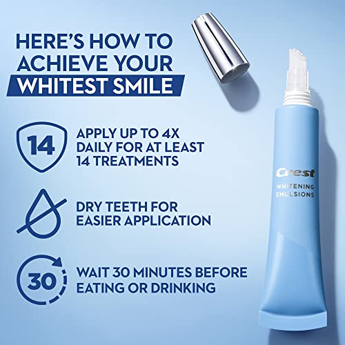 Crest Whitening Emulsions On-the-Go Leave-On Teeth Whitening Gel Pen, 0.35 Oz (10 G)