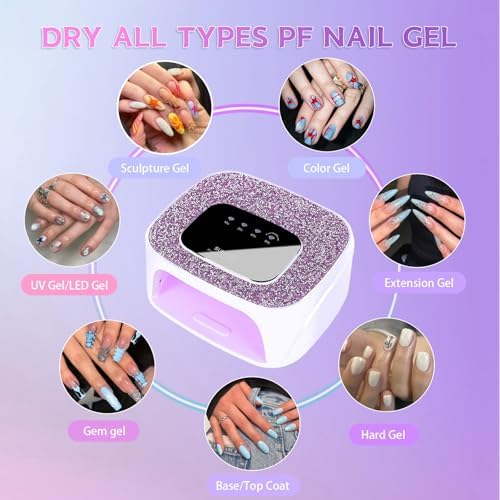 Cordless Nail Lamp 168W Rechargeable UV Light for Gel Nails LED Nail Dryer with 4 Timer Modes Perfect for Salon and Home Use Portable Cordless Design Continuous Use Up to 4-5 Hours