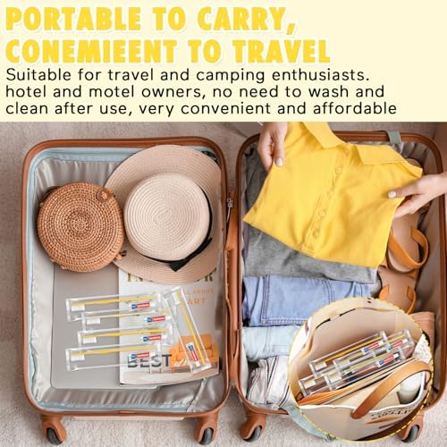 HOFASON Disposable Toothbrushes with Toothpaste Pack of 200, Yellow Hollow Travel Toothbrush Set with 5g Toothpaste Individually Wrapped Toothpaste Bulk for Homeless, Nursing Home, Shelter, Hotel