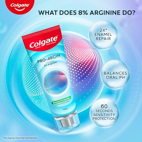 Colgate Pro Argin Toothpaste, 2X Enamel Strength, Boosted Protection Against Sensitivity, Enamel Damage, Oral pH, Cavities (100g/3.5oz)