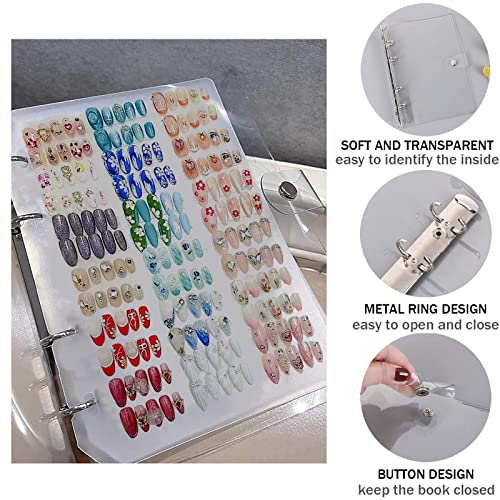 Large Press On Nail Organizer 10 PCS Clear Empty Press On Nail Storage Press On Nail Packaging for Fake Nail Storage Nail Display Nail Salon Press On Nail Supplies Organizer with Nail Tape