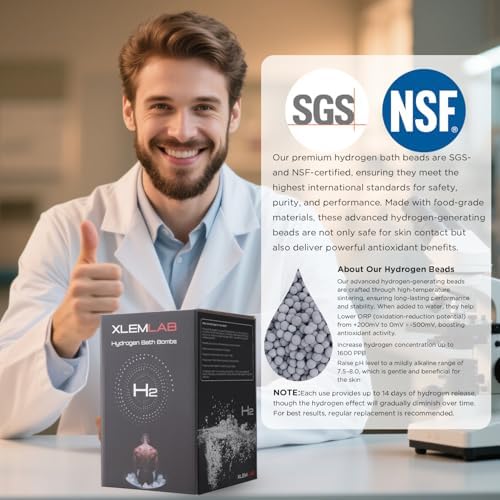 Hydrogen Bath Bombs for Men, Hydrogen Bath Soak, H2 Water for Sport Fitness Enthusiast, Refreshes Body Mind Skin Hydration Anti-Aging 4 Packs Gray