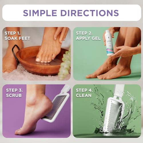 Lee Beauty Professional Callus Remover for Feet - Extra Strength Gel & Rasp Foot File Kit - Original Formula for Dead Skin Remover for Cracked Heels & Dry Skin-Pedicure Supplies for Smooth Foot - 8 Oz
