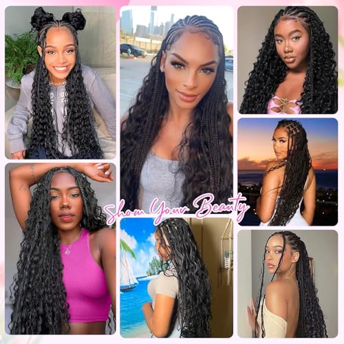 Human Braiding Hair for Boho Braids 110g 2 Bundles/Pack Deep Wave 12A Curly Brazilian Virgin Hair Extensions No Weft Knotless Bulk (1B-Black Deep-Wave, 20 Inch-110g)
