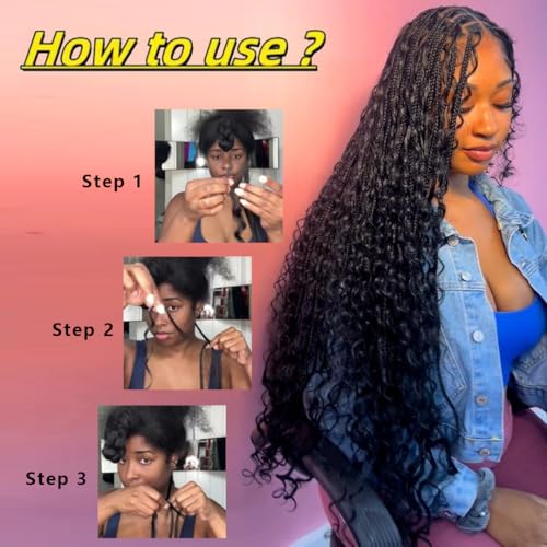 Boho Hair for Braiding Deep Wave Curly Bundles Human Hair Boho Braiding Hair Wet and Wavy Boho Braids Human Hair Extensions Real 12A Bulk 100% Human Hair for Braiding Supplies No Weft 2 Bundles 105g