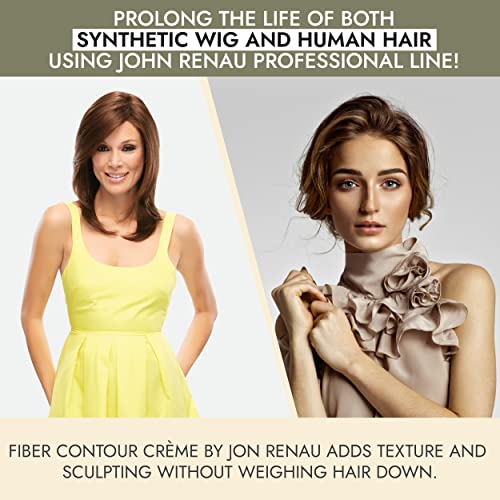 Jon Renau Piece Out Contour Fiber Crème – Wig Styling Cream for Synthetic, Heat-Friendly & Human Hair, 2 Ounces