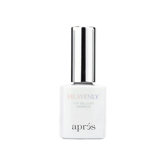 Apres Heavenly Top Gelcoat, 15 ml Non-Wipe Nail Gel Polish Top Coat, Shimmery Long Lasting Topcoat (Angelic, 15 ml)