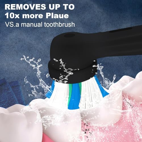 8 Pcs IO Replacement Heads Compatible with Oral B IO 2/3/4/5/6/7/8/9/10 Series Electric Toothbrush, Brush Heads Compatible with Oral B IO for Teeth Cleaning and Gum Protection (Black/White)