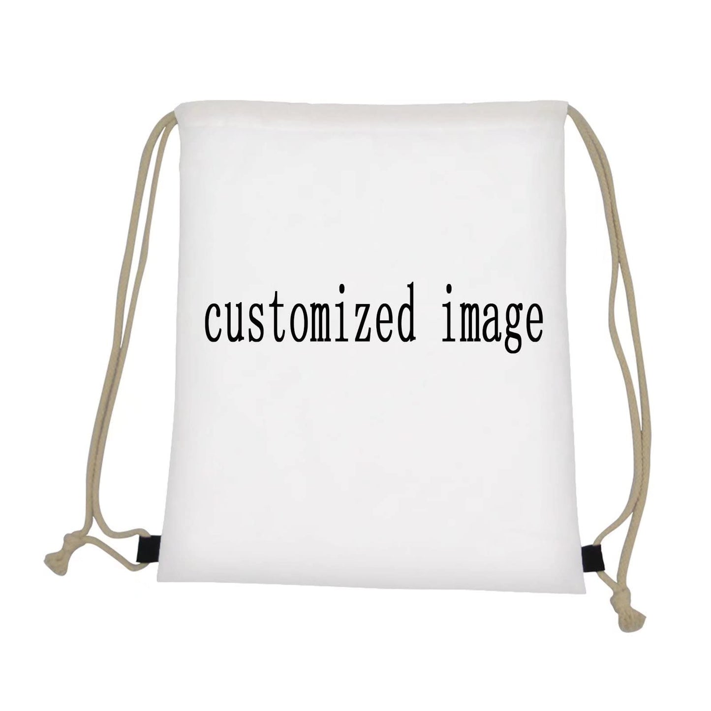 COEQINE Customized Image Drawstring Bag for Women Girls Shoulder Daypack for School Gym Sports,You Can Design Your Favour Pattern