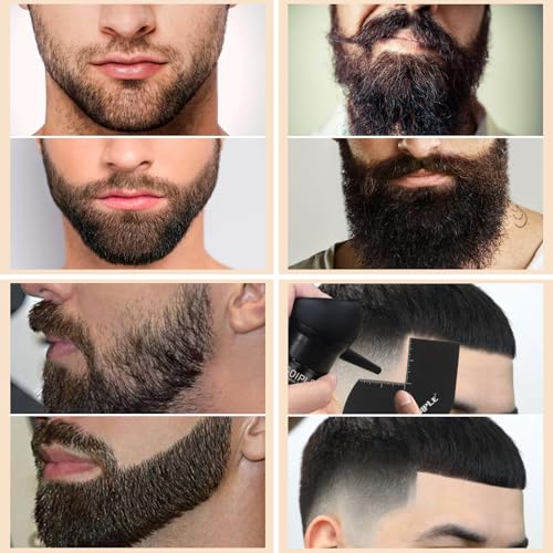 Hair Thickening Fibers&Pump Applicator Set Professional Hair Styling Set- Hair Fibers Barber Enhancement Spray for Mens Hair&Beard- Hairline Enhancer & Volumizing Spray Barber Enhancement Card (Black)