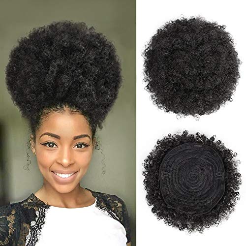 AISI QUEENS Extra Large Afro Puff Drawstring Ponytail for Women,Big Black Afro Kinky Curly Hair Bun Synthetic Hairpieces Clip in Hair Extensions for Black Women Girls (Extra Large,1B#)