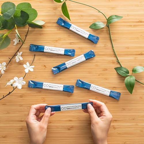 Bold Mint GO Travel Size Mouthwash Packets – Individual Mini Mouthwash for Fresh Breath - Smart Single Packet Design to Reduce Travel Bottle Waste.