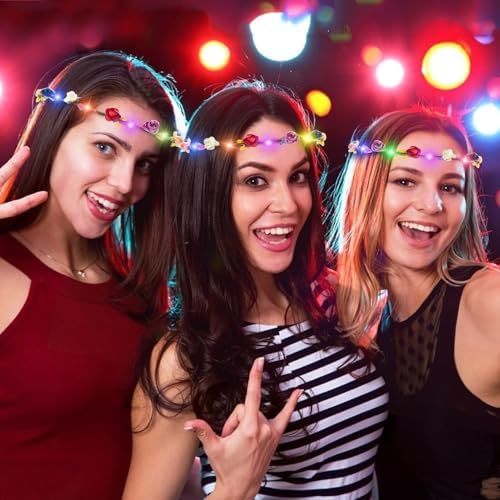 20 Pcs LED Light Up Headband for Women Wedding Beach Party Birthday Cosplay Gifts