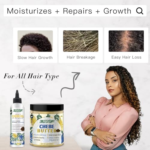 Chebe Hair Growth Oil and Butter for Deep Moisturization - All Hair Types, Men and Women
