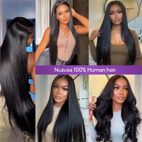 Clip in Hair Extensions Real Human Hair,100% Brazilian Remy Human Hair Extensions for Women,1B Natural Black 8pcs Per Set with Double Weft,20inch 105g,Straight