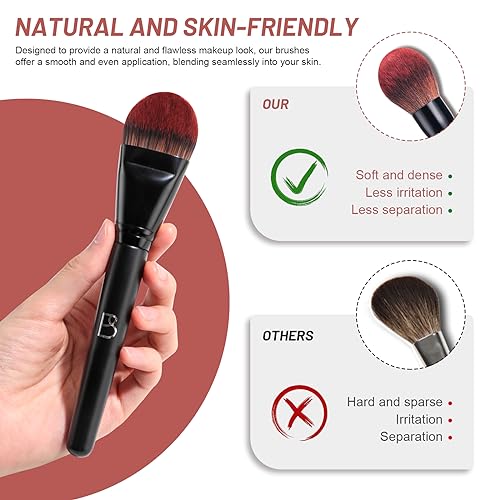 BS-MALL Makeup Brushes Set Professional – 20Pcs Premium Synthetic Foundation Powder Concealers Eye shadows Blush Makeup Brushes with Black case
