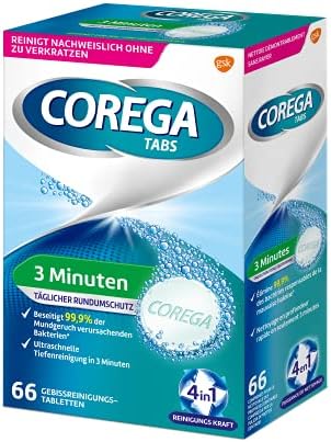 Corega Rapid Denture/Third Teeth Cleaning Sticks, 1x66 Teething Cleaning Tablets - Cleaning in 3 Minutes