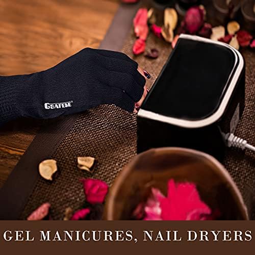 GSAFEME Cotton Gloves Eczema - Fingerless Touchscreen Moisturizing Gloves for Dry Hand Sleeping - Cotton Gloves for Men and Women, Black S/M 3 Pairs