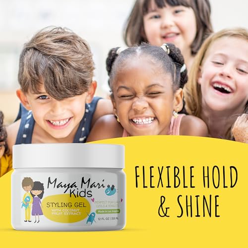 Kids Hair Styling Gel with Coconut Fruit Extract | Safe & Gentle Baby Hair Gel for Toddlers | Sulfate-Free Hair Gel for Boys & Girls, 12 oz