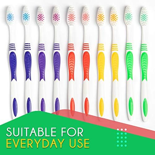 Bulk Toothbrushes 25 Pack | Individually Wrapped Travel Toothbrush Set for Adults & Kids | Made with a Medium-Soft Large Brush Head | BPA-Free & Disposable!