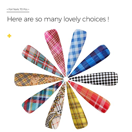 BURANO Nail Art Foil Glue Gel, 15ML 2 Bottles with 70PCS Foil Stickers Set Nail Foil Glue for Nails, Designer Nail Foils Nail Art Foil Transfer Gel