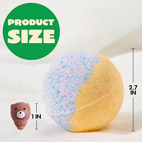 JOYIN Big Bath Bombs for Kids with Mochi Toy, 12 Pack Bubble Bath Bombs with Surprise Toy Inside, Natural Essential Oil SPA Bath Fizzies Set, Party Favors for Boys Girls Birthday Gifts