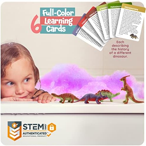 Dan&Darci Dino Egg Bath Bombs for Kids - Kid Baths Bomb with Surprise Inside - Dinosaur Toys Gift for Boys and Girls Ages 6 7 8 Years Old Gifts - Fun Educational Toy Fizzy - Basket Stuffers