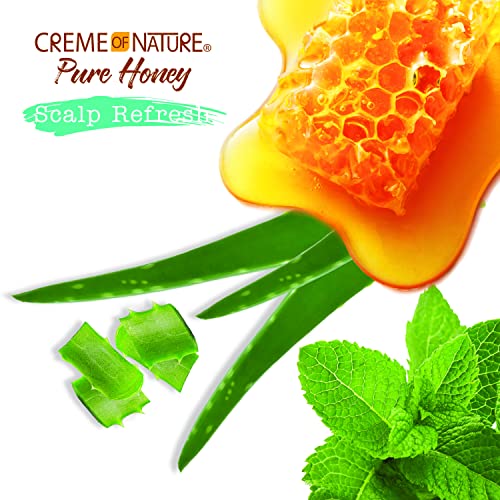 Creme of Nature Pure Honey Scalp Refresh Leave-In Conditioner, With Aloe Vera, Peppermint & Honey, Detangles & Moisturizes Hair & Scalp, Ideal for Braids, 8 oz