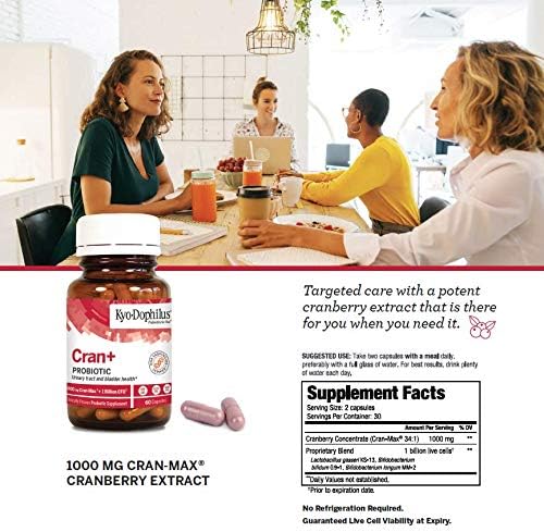 Kyo-Dophilus Cran+ Probiotic, Urinary Tract and Bladder Health*, 60 Capsules