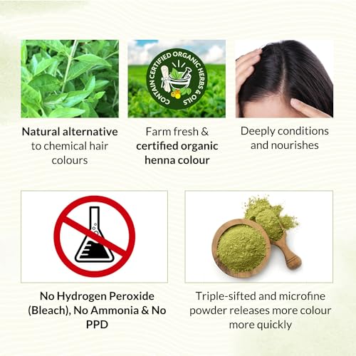 Indus Valley Bio Organic Natural Henna Powder For Hair Dye Dark Brown- 3.5 Oz