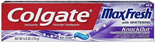 Colgate Max Fresh Toothpaste - KnockOut - With Odor Neutralizing Technology - Net Wt. 6 OZ (170 g) Per Tube - Pack of 4 Tubes