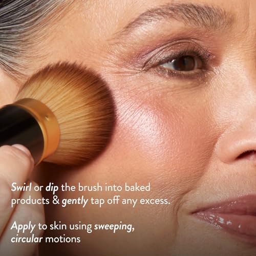 LAURA GELLER NEW YORK Baked Starter Kit: Porcelain - Best of the Best Full Face Palette + Baked Balance-n-Brighten Powder Foundation + Retractable Angled Kabuki Brush Set