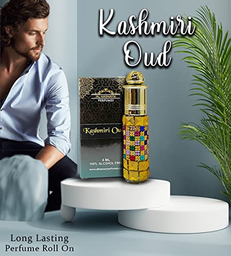 KASHMIRI OUD Mens Cologne Perfume Essential oil Roll-On perfume (Limited Edition) 6ml Alcohol Free Natural Sweet Oud Perfumes Fragrance | Long Lasting | Gifts for mens | (KASHMIRI OUD)